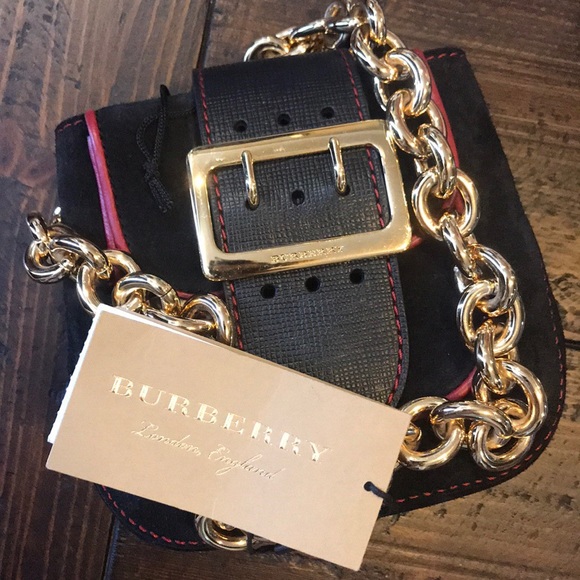 Burberry Handbags - NWT Burberry Suede Small Bag, Chunky Chain Strap